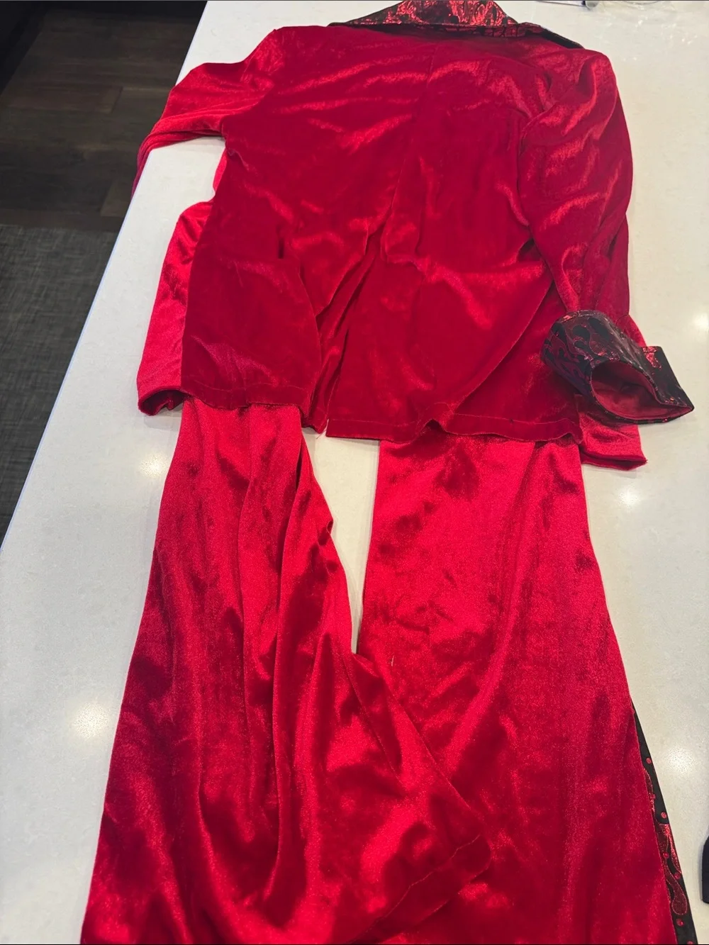 Adult fire and ice Mac daddy Red devil Elvis costume Set with Black Pa
